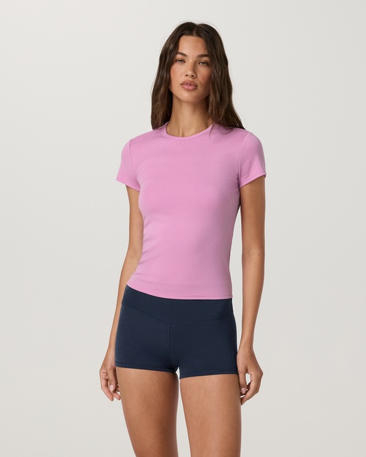 Everyday Cotton Stretch Fitted Tee | Light Bloom