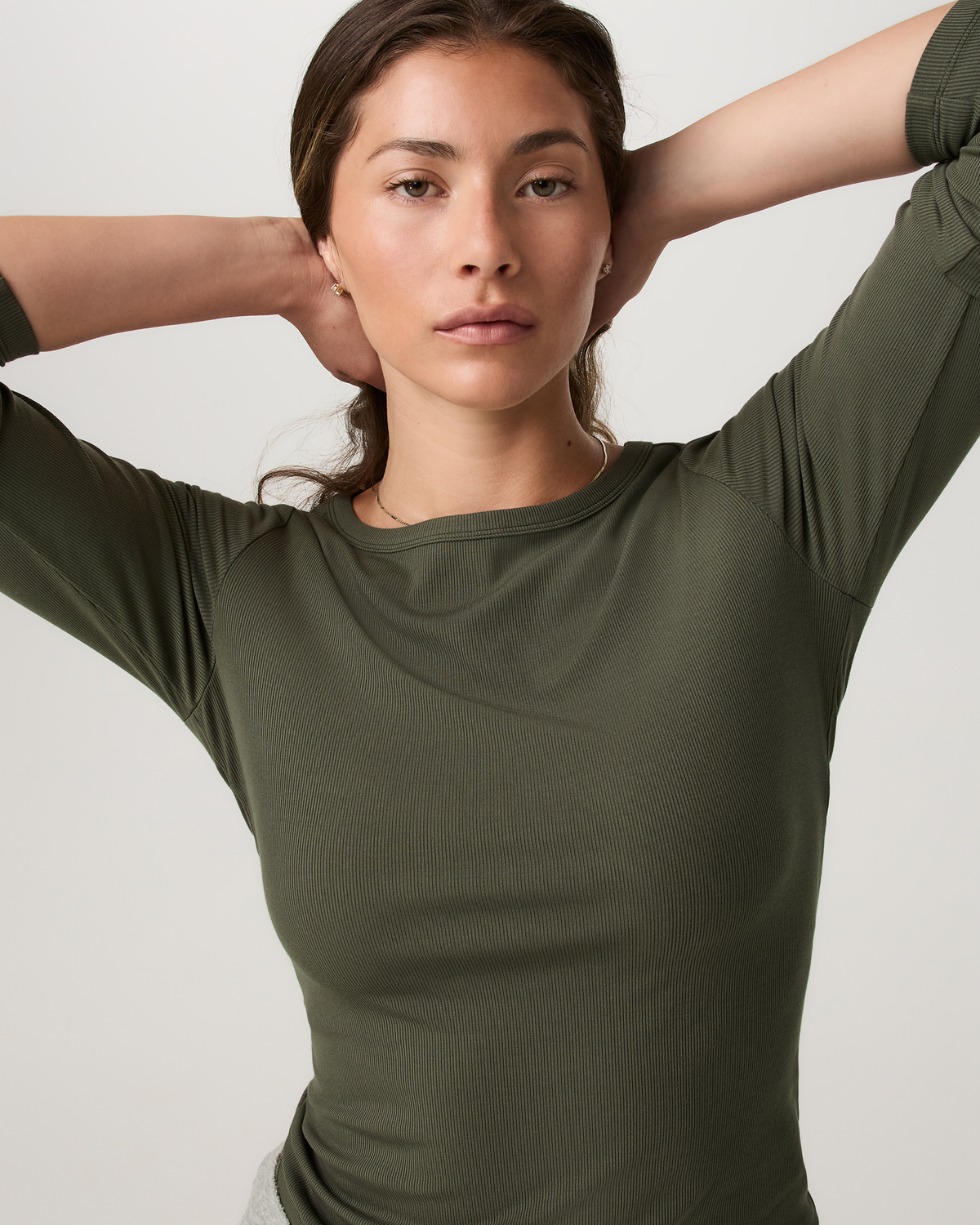 Long Sleeve Pose Subtle Scoop | Army
