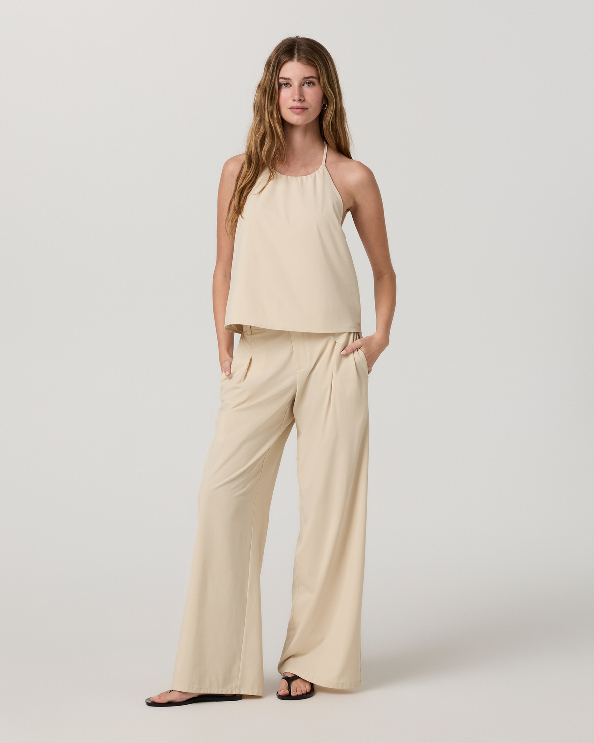 Villa Shoreline Halter Top | Bleached Sand