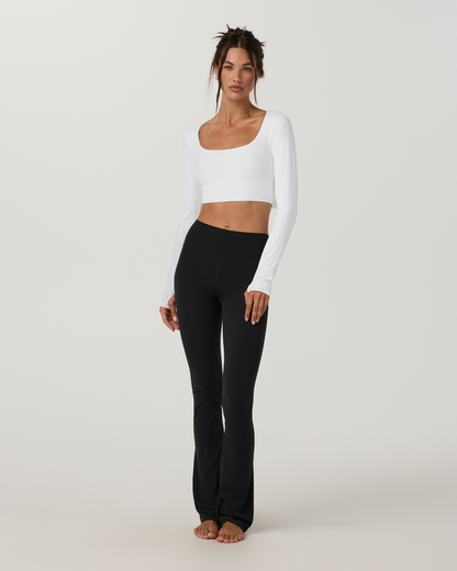 Vuori AllTheFeels™ Long Sleeve Scoop Top | White