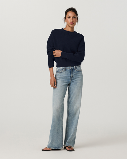 Cotton Waffle Sweater | Ink
