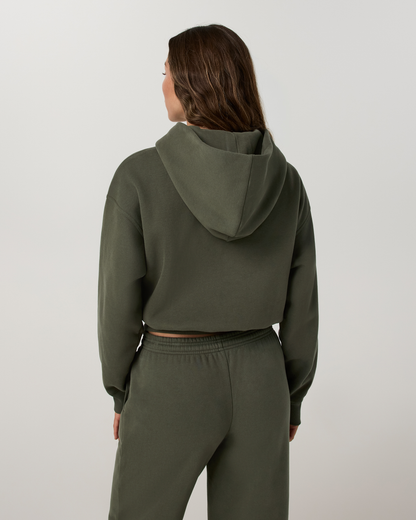 Restore Essential Full Zip Hoodie | Army