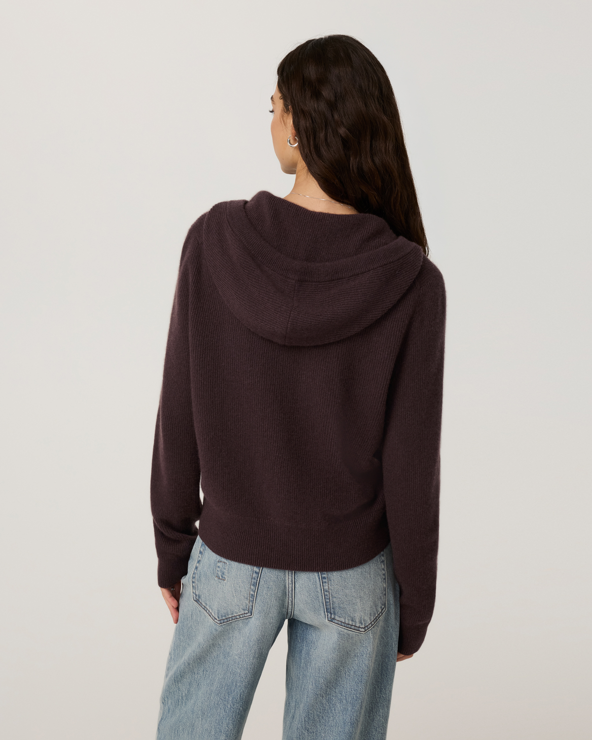 Émilie Cashmere Rib Double Zip | Dark French Roast