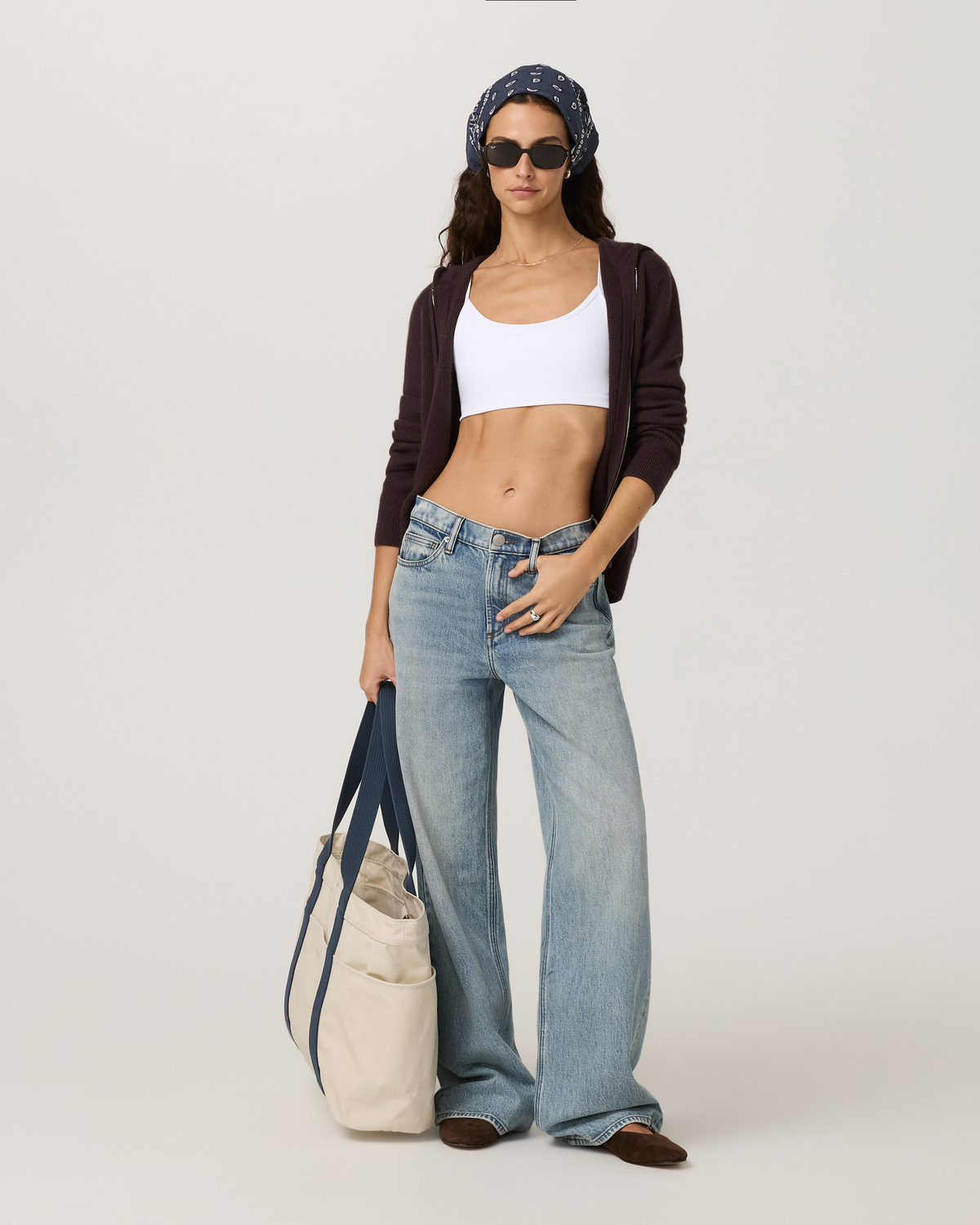 Émilie Cashmere Rib Double Zip | Dark French Roast