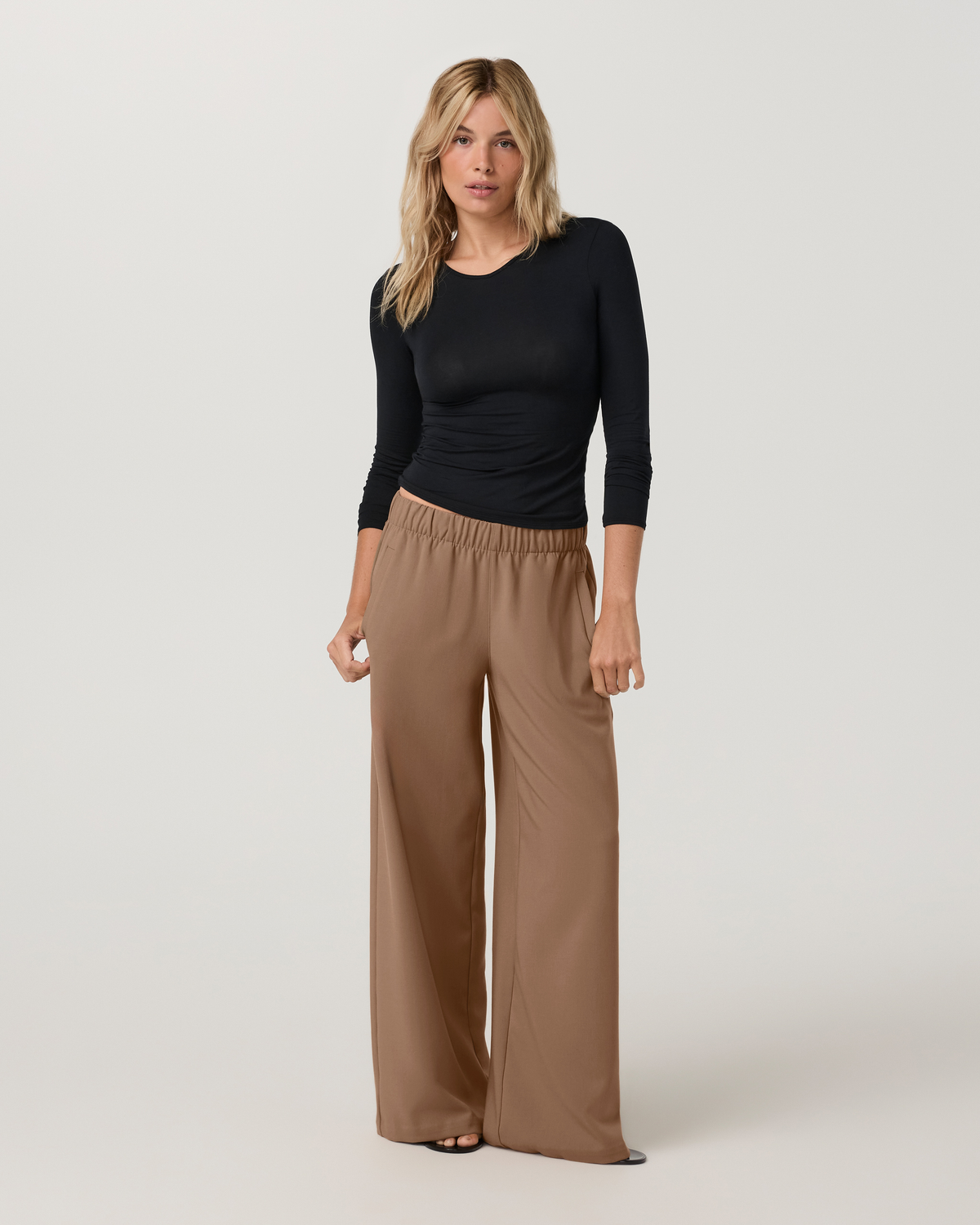 Sander Elastic Waist Trouser | Dark Trench