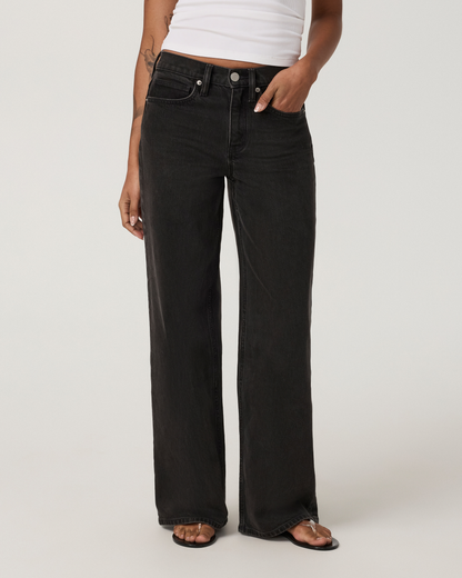 Women's Vuori Vintage Wideleg Jean 30" | Black Wash Denim