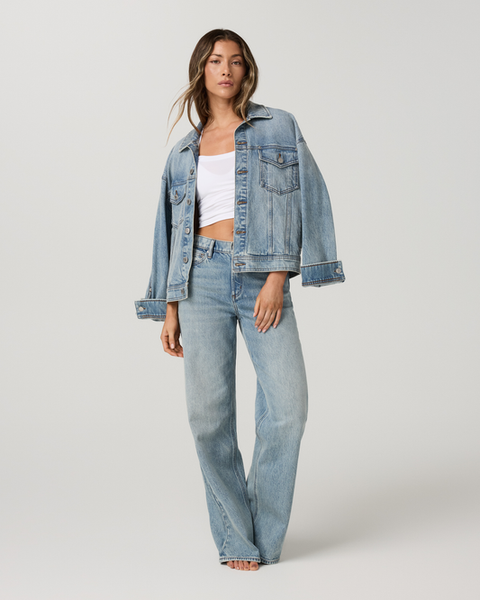 Women's Vuori Vintage Wideleg Jean 30" | Light Wash Indigo Denim