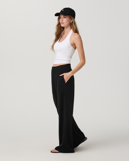 Sedona Midrise Wideleg Sweatpant - Short | Black