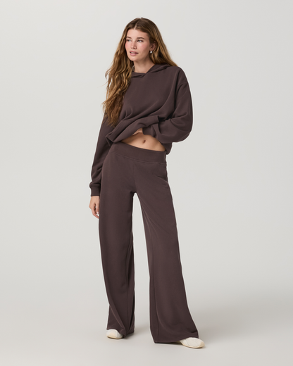 Sedona Midrise Wideleg Sweatpant | French Roast