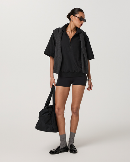 Retrograde Short Sleeve Half Zip Jacket | Black