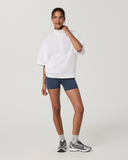Retrograde Short Sleeve Half Zip Jacket | White