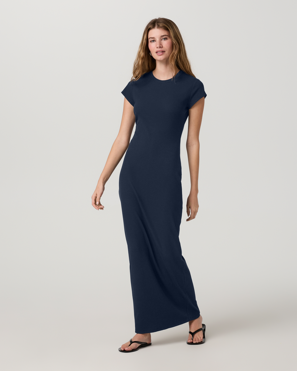 Rib Tee Dress | Ink